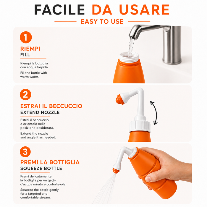 Hello Bidet Bottle | Sprayer for intimate hygiene transportable with case - 400ml