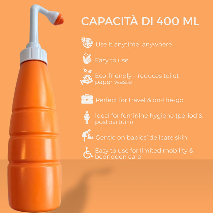 Hello Bidet Bottle | Transportables Sprühgerät für die Intimhygiene mit Etui - 400ml