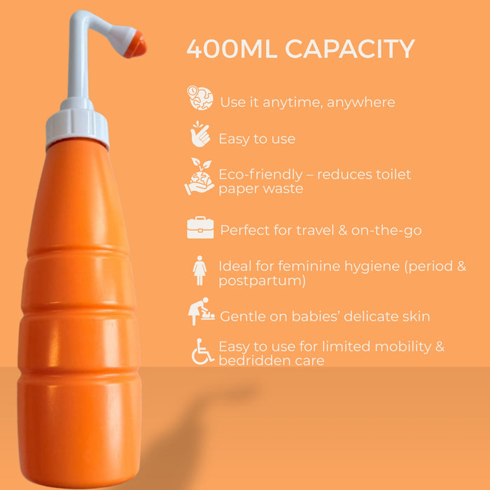 Hello Bidet Bottle | Transportables Sprühgerät für die Intimhygiene mit Etui - 400ml