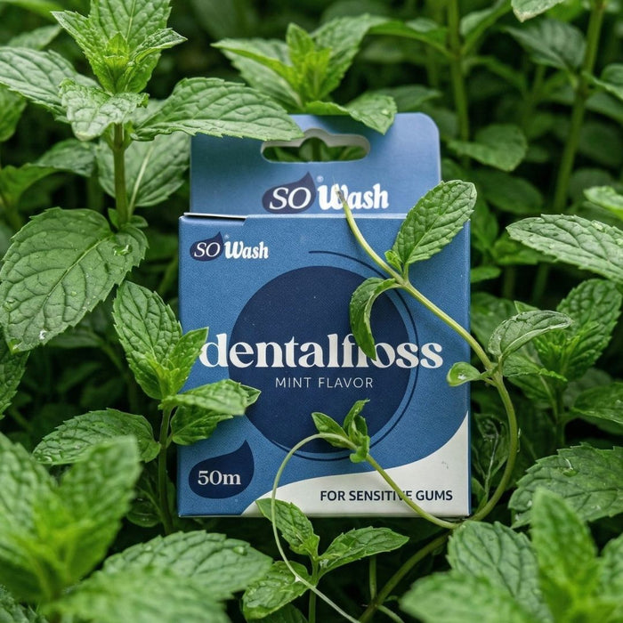SoWash Dentalfloss | Filo Interdentale Cerato | Aroma Menta | 50m