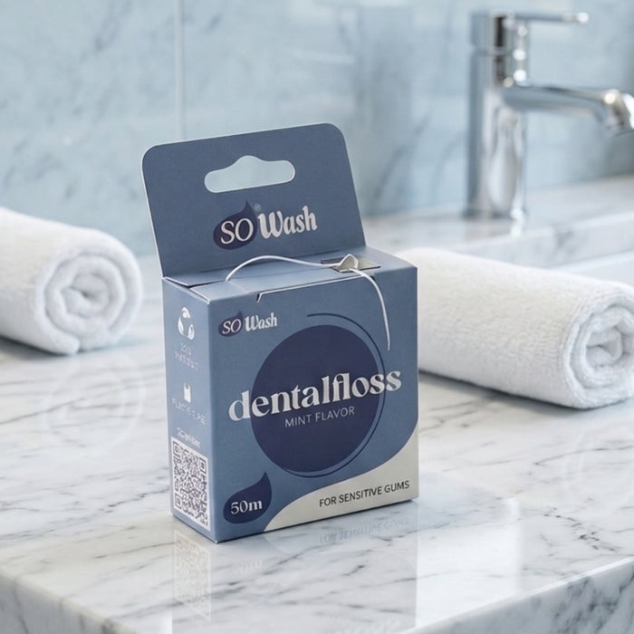 SoWash Dentalfloss | Filo Interdentale Cerato | Aroma Menta | 50m