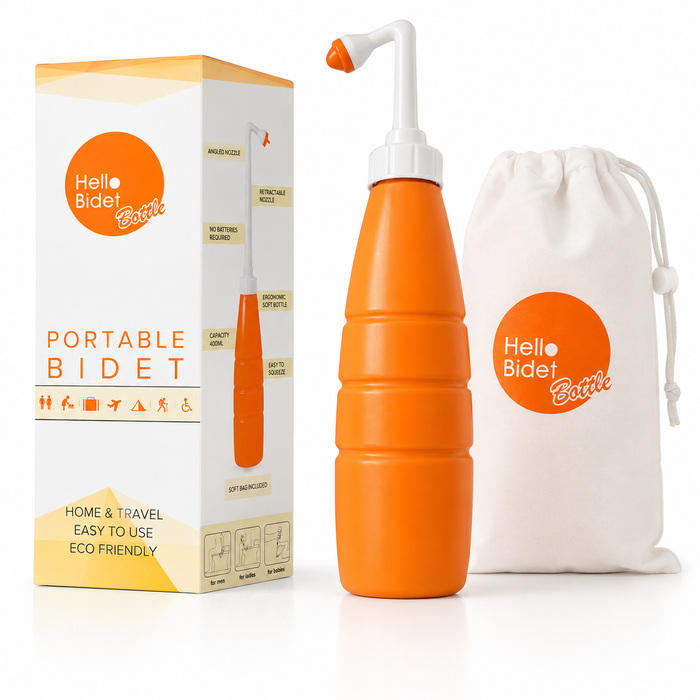 Hello Bidet Bottle | Pulvérisateur transportable pour hygiène intime avec étui - 400ml